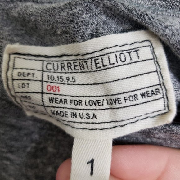 Current Elliot Womens Knit Sawyer Top Sz 1 Heather Grey Side Ties - Picture 6 of 6